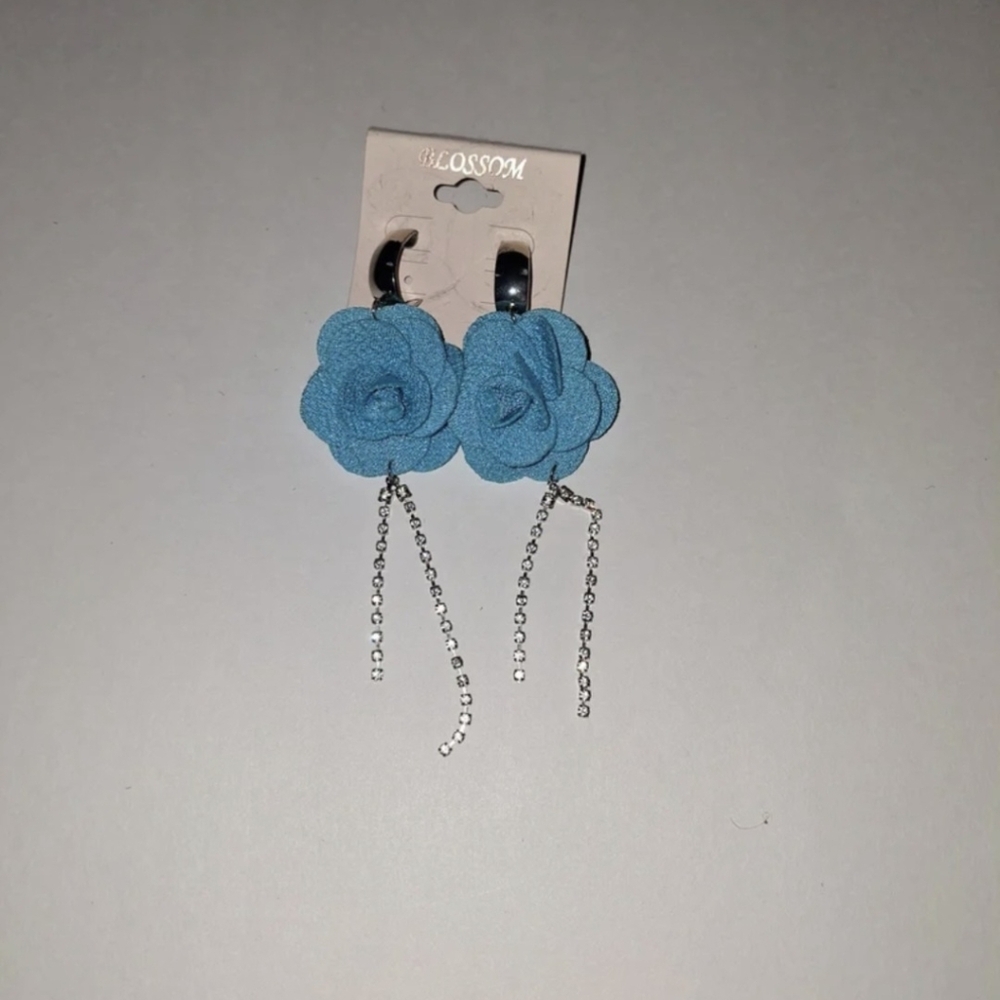 Blue Floral Earrings